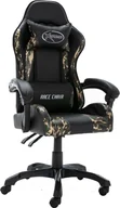 Fotele gamingowe - vidaXL Fotel Fotel dla gracza czarny i moro sztuczna skóra 320095 - miniaturka - grafika 1