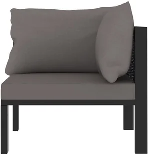 vidaXL Modułowe siedzisko narożne lewy podłokietnik, rattan PE, szare - Meble modułowe i akcesoria - miniaturka - grafika 10