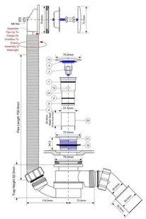 McAlpine Syfon wannowy click-clack biały HC2600CL-WH HC2600CL-WH - Syfony - miniaturka - grafika 2