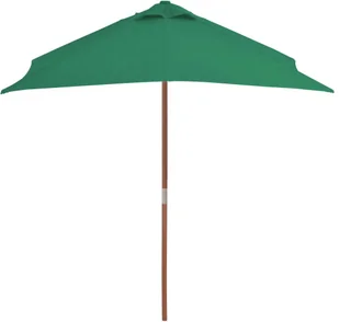 vidaXL Parasol ogrodowy na drewnianym słupku, 150 x 200 cm, zielony - Parasole ogrodowe - miniaturka - grafika 4