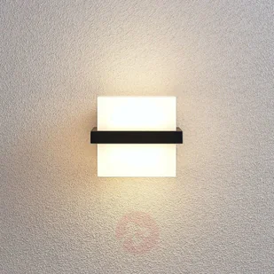 LINDBY Kinkiet zewnętrzny LED Auron, w kształcie kostki - Lampy ogrodowe - miniaturka - grafika 4