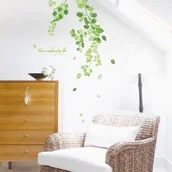 Naklejki na ścianę - Ambiance-Live Zielona Bluszcz liście ścienne naklejki ścienne Tatuaż na ścianę naklejka na ścianę AMB-60035 - miniaturka - grafika 1