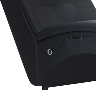 vidaXL Szezlong masujący z poduszką, brązowy, sztuczna skóra - Szezlongi - miniaturka - grafika 8