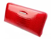 Portfele - Jennifer Jones Portfel Damski Skóra Naturalna Lakierowana Duży Z Metalowym Suwakiem Piórnik - miniaturka - grafika 1