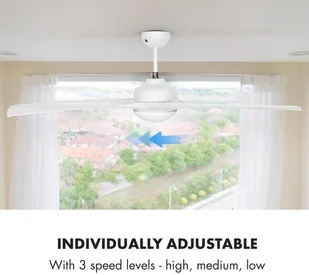 Klarstein Figo Wentylator stropowy 52" 55W Lampa stropowa 2x42W Pilot biały VTS6-Figo-W - Wentylatory sufitowe - miniaturka - grafika 5