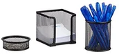 Pojemniki biurowe - Relaxdays zestaw organizer zestaw-częściowy Metalowa na biurko, biurko, biura zestaw Mesh, z kartki Box, dwóch pojemnik na długopisy, kolor 10022502_46 - miniaturka - grafika 1