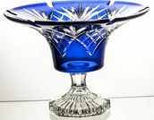 Miski i półmiski - Crystal Julia Misa owocarka kryształowa na nodze kobalt 14980 - miniaturka - grafika 1