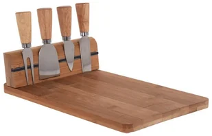 EH Excellent Houseware Bambusowa deska do serów i przekąsek z 4 nożami 8,5x2x3cm - Deski do krojenia - miniaturka - grafika 2
