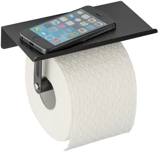 Wenko Allstar Uchwyt na papier toaletowy Allstar z półką w kolorze czarnym 70012400 - Stojaki i wieszaki na papier toaletowy Wenko Allstar Uchwyt na papier toaletowy Allstar z półką w kolorze czarnym 70012400 - Stojaki i wieszaki na papier toaletowy - miniaturka - grafika 1