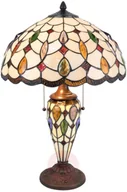 Lampy stojące - Clayre & Eef Lampa stołowa 5182 z kolorowym kloszem Tiffany - miniaturka - grafika 1