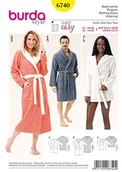Akcesoria i części do maszyn do szycia - Burda burda 6740 wykrój płaszcz kąpielowy (dla kobiet i mężczyzn, rozm. XS  XL) Level 1 Super Easy B6740 - miniaturka - grafika 1