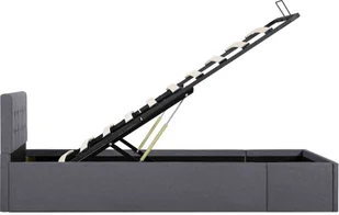 vidaXL Rama łóżka z podnośnikiem, ciemnoszara, tkanina, 90 x 200 cm - Łóżka - miniaturka - grafika 6