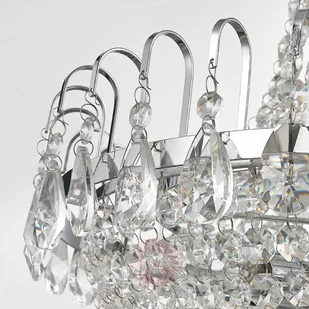 Lampenwelt Chromowana kryształowa lampa wahadłowa CASPARIA - Lampy sufitowe - miniaturka - grafika 4