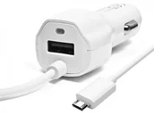 Ładowarki samochodowe - Blow Ładowarka samochodowa micro USB i USB 3.1A ACCMU31W ACCMU31W - miniaturka - grafika 1