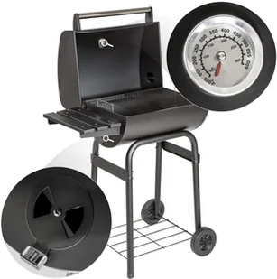 tectake Grill z pokrywą i termometrem - czarny 401172 - Grille - miniaturka - grafika 3
