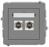 Gniazdka elektryczne - Karlik Deco szary mat gniazdo antenowe typu F 2xSAT) 27DGF-2 27DGF-2 - miniaturka - grafika 1