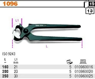 Beta OBCĘGI STOLARSKIE 160MM 1096/160 - Kombinerki i obcęgi - miniaturka - grafika 2