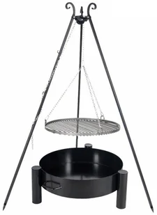 Farmcook Grill ogrodowy na trójnogu z rusztem ze stali nierdzewnej 70cm Czarny + Palenisko ogrodowe PAN 33 80cm - Ruszty - miniaturka - grafika 2