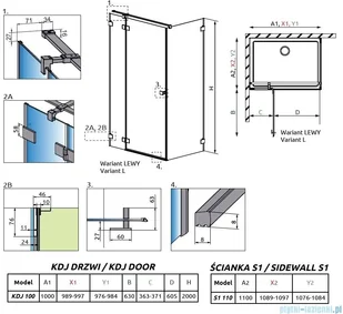 Radaway Essenza Pro Gold Kdj 100x110 lewa 10097100-09-01L/10098110-01-01 - Kabiny prysznicowe Radaway Essenza Pro Gold Kdj 100x110 lewa 10097100-09-01L/10098110-01-01 - Kabiny prysznicowe - miniaturka - grafika 2