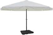 Parasole ogrodowe - vidaXL Biały parasol ogrodowy z przenośną aluminiową podstawą vidaXL - miniaturka - grafika 1