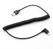 Kable USB - System-S kabel mini USB z wtyczką kątową 90 stopni kąt 50 cm - 90 cm rozciągliwy - miniaturka - grafika 1