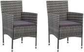 Fotele i krzesła ogrodowe - vidaXL Krzesła ogrodowe, 2 szt., rattan PE, szare - miniaturka - grafika 1