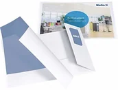 Teczki i skoroszyty - Biella Premium teczka prezentacyjna Pearl #7, DIN A4 pozioma, z przezroczystą kieszenią u góry, 2 klapy z wytłoczeniem na wizytówki białe do prezentacji ofert i firmowych SWISS MADE MADE 0186457.01 - miniaturka - grafika 1