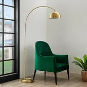 Lampy stojące - LINDBY Lindby Lennart lampa podłogowa, mosiężna matowa - miniaturka - grafika 1