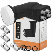 Konwertery satelitarne - Konwerter Sat Quad Full Hd 4K Cyfrowy Polsat Nc+ - miniaturka - grafika 1