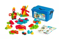 Klocki - Miniland Klocki jeżyki Pegy Bricks skrzynka 100 szt - miniaturka - grafika 1