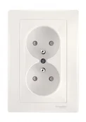 Gniazdka elektryczne - Schneider Electric Schneider Sedna kremowy gniazdo podwójne z przesłonami +0) SDN2800623 - miniaturka - grafika 1