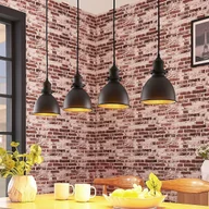 Lampy sufitowe - Lampenwelt com Jasminka 4-punktowa lampa wisząca, czarno-złota - miniaturka - grafika 1