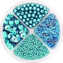 Knorr Prandel Zestaw koralików ozdobnych, turkusowy - Półfabrykaty do biżuterii - miniaturka - grafika 2