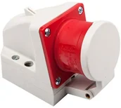 Kostki, złączki, wtyczki - PCE Polska sp. z o.o. Wtyczka odbiornikowa z klapką 16A 5P 400V czerwona IP44 515-6d - miniaturka - grafika 1