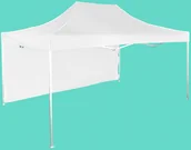 Pawilony ogrodowe - Expodom Namiot ekspresowy 3x4,5m aluminiowy, Biały, 1 ściana boczna - miniaturka - grafika 1
