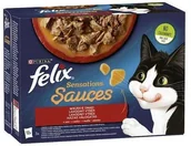 Mokra karma dla kotów - Purina Felix Nestle Sensations Mix MP z Sosem(12x85g) pełnowartościowa mokra karma dla dorosłych kotów wszystkich ras - miniaturka - grafika 1