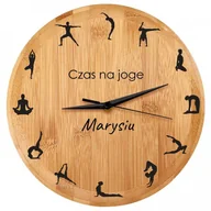 Zegary - Murrano Zegar Ścienny Bambusowy Z Nadrukiem Czas na Jogę ZGR-UV-025 - miniaturka - grafika 1