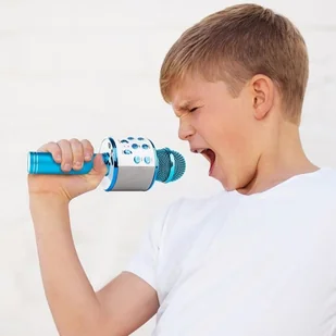 MAX MAX KM01, mikrofon karaoke typu 2 w 1, głośnik, odtwarzacz multimediów, niebieski SKY-130.136 - Inne akcesoria audio-wideo MAX MAX KM01, mikrofon karaoke typu 2 w 1, głośnik, odtwarzacz multimediów, niebieski SKY-130.136 - Inne akcesoria audio-wideo - miniaturka - grafika 4