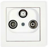 Gniazdka elektryczne - Karlik Gniazdo pojedyncze z uziemieniem DECO Biały GN-DE-40-01-00-00-00 - miniaturka - grafika 1