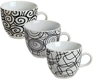 Serwisy do kawy i herbaty - Excelsa Magic-Black zestaw filiżanek firmy The bez ze spodkiem, ceramiki, czarna, 3 sztuki 36306 - miniaturka - grafika 1