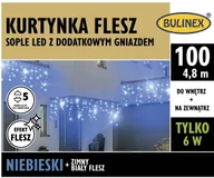 Oświetlenie świąteczne - Bulinex Kurtyna zewnętrzna sople 100 LED flesz 4,8 m niebiesko-biała 13-566 - miniaturka - grafika 1