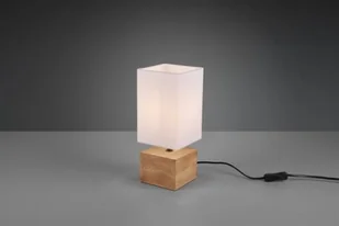 Reality LEUCHTEN Lampa stołowa Woody z drewnianą stopą, 12cm x 12cm - Lampy stojące - miniaturka - grafika 2