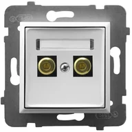 Gniazdka elektryczne - Ospel Gniazdo głośnikowe pojedyncze 6mm2 Biały Aria - GGN-1U/m/00 - miniaturka - grafika 1