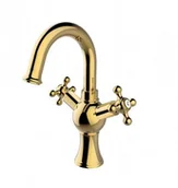 Baterie umywalkowe - BESCO Bateria umywalkowa Retro I złota - miniaturka - grafika 1