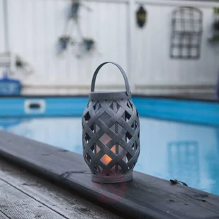 Best Season Latarnia solarna LED Wicker Flame, czarna - Lampy ogrodowe - miniaturka - grafika 3