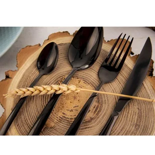 Orion Sztućce CZARNE Black Luxury zestaw sztućców 24 el. 143689 - Zestawy sztućców - miniaturka - grafika 7