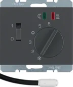 Gniazdka elektryczne - Berker K1 antracyt regulator temperatury 20347106 B_20347106 - miniaturka - grafika 1