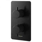 Baterie podtynkowe - Kohlman QW432AB AXEL BLACK Termostatyczna podtynkowa bateria wannowo-prysznicowa z dwoma wyjŚciami - miniaturka - grafika 1