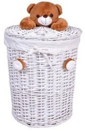 Lumarko Lumarko Kosz wiklinowy MIŚ 36x43 cm cm - 40L - biały KOSZ MIŚ BIAŁY OKR M  Goc - Kosze wiklinowe - miniaturka - grafika 2