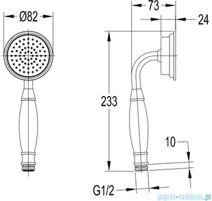 Omnires Armance-R rączka prysznicowa 1-funkcyjna miedź antyczna Armance-RORB - Słuchawki prysznicowe - miniaturka - grafika 2